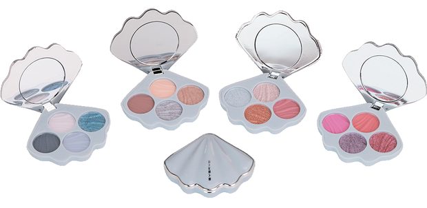 Ocean themed shell shaped blush and eyeshadow set