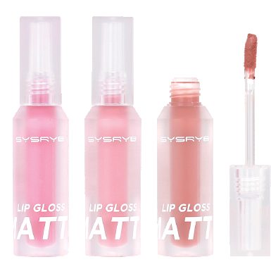 Water tint lip gloss with clear caps