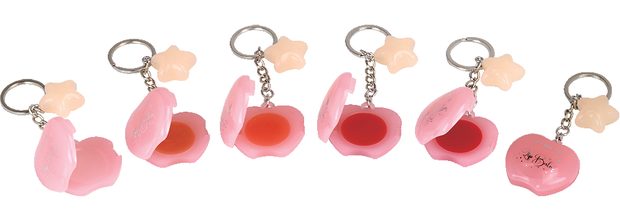 Mini keyring lip gloss charms